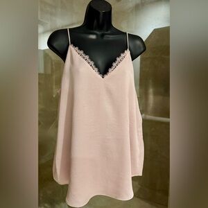 Express Pink Lace Trim Cami Top